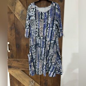 Prairie Cotton Blue Marble Dress
